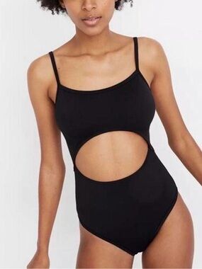 Madewell Black Cutout One-Piece Swimsuit S